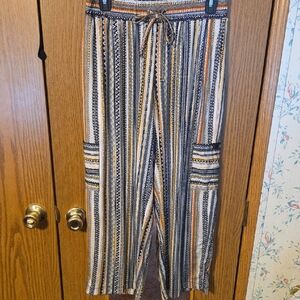 Robert Louis Geometric Patterned Pants - Black, Yellow, White